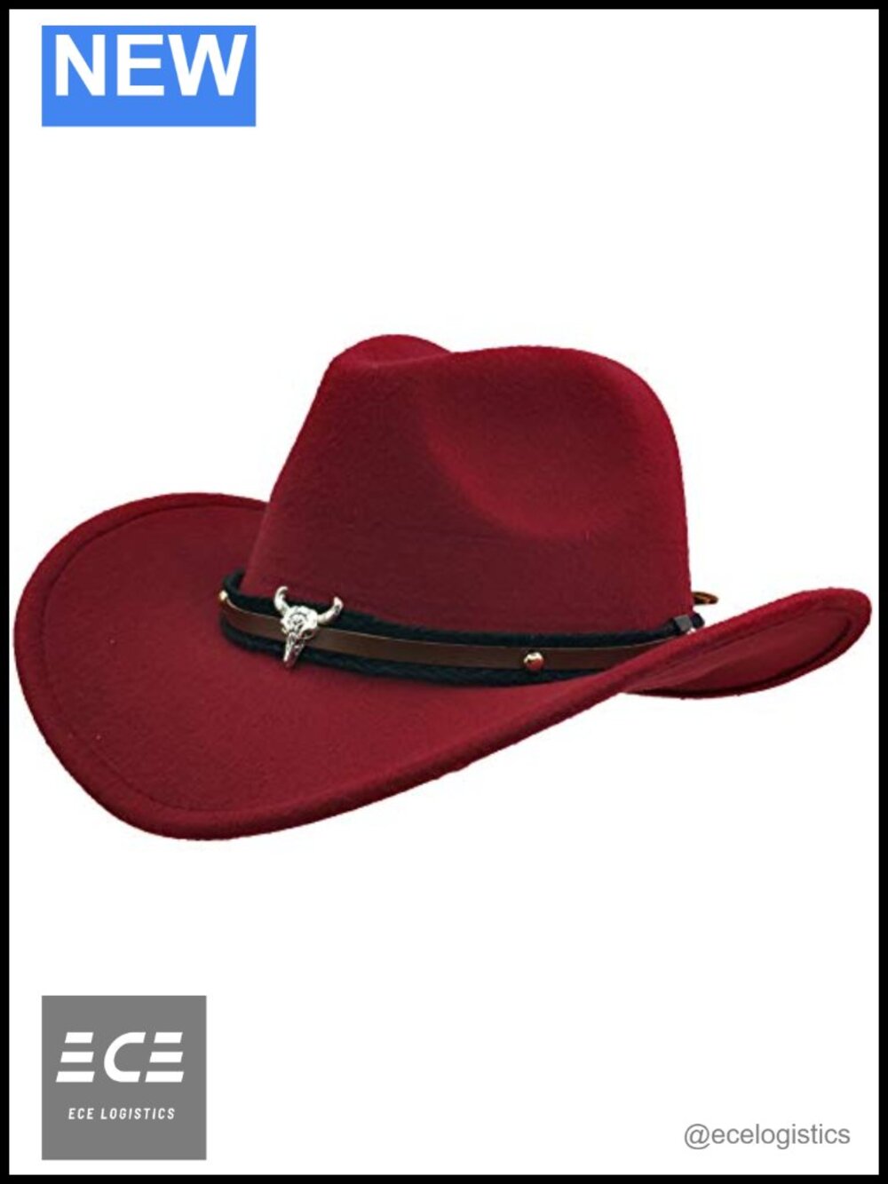 Faux Felt Cowboy Hat Wide Brim Western Outback Unisex